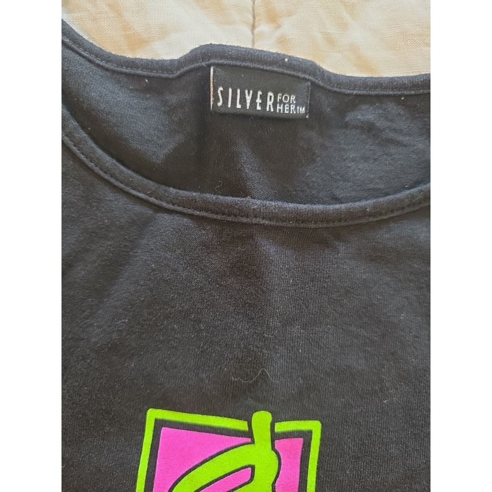 Vintage Y2K Women's Tee Shirt XL Vintage Y2K Silver For Her Girlfriends Black - Picture 4 of 6